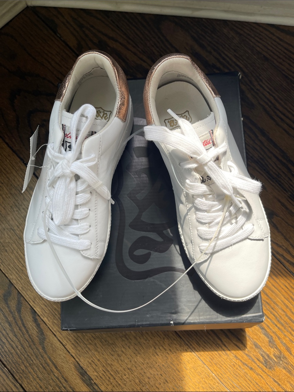 Ash White Sneakers with Rose Gold Heel